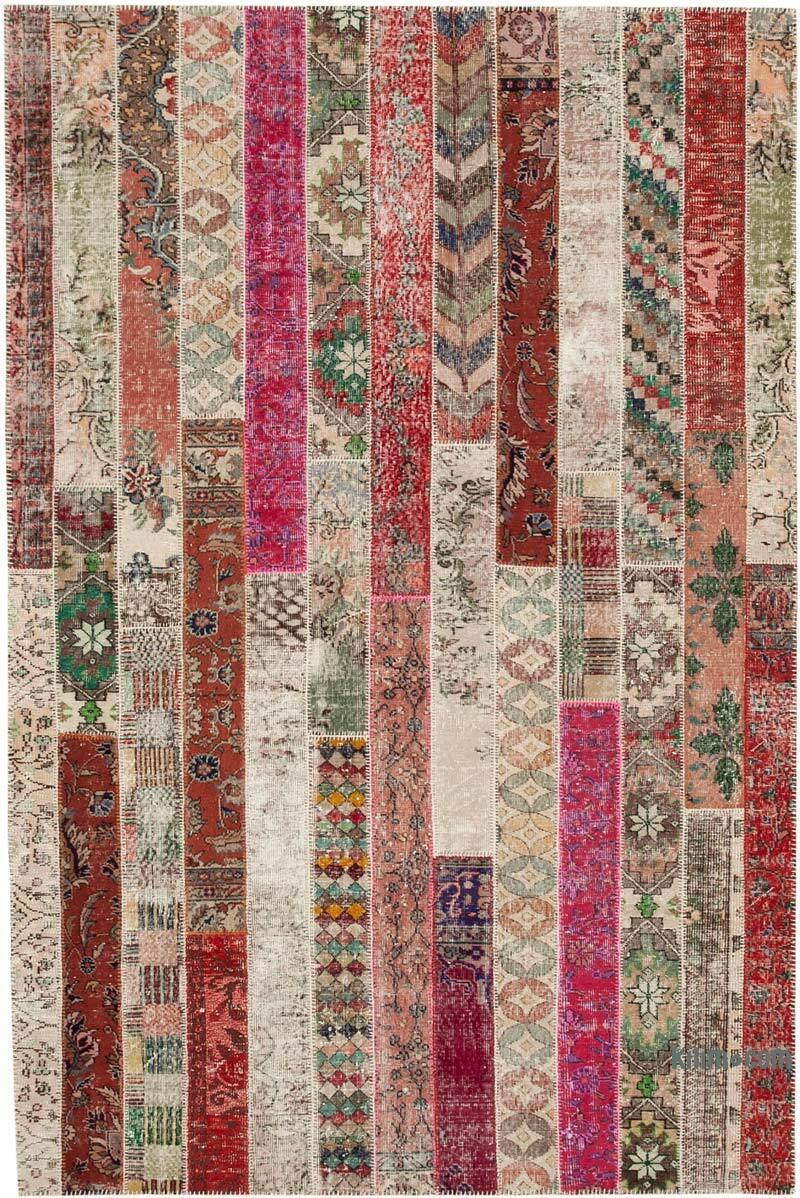 Multicolor, Rojo Alfombra Turca de Retazos - 203 cm x 308 cm - K0051256