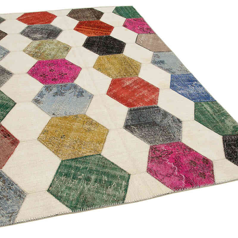 Çok Renkli Boyalı Patchwork Halı - 195 cm x 288 cm - K0051257