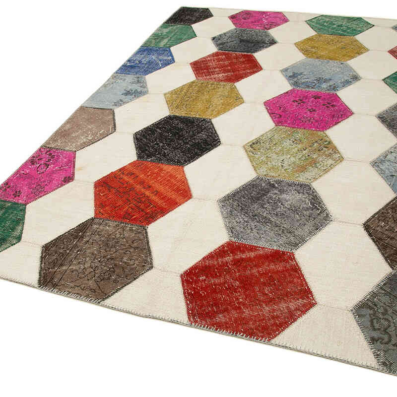 Çok Renkli Boyalı Patchwork Halı - 195 cm x 288 cm - K0051257