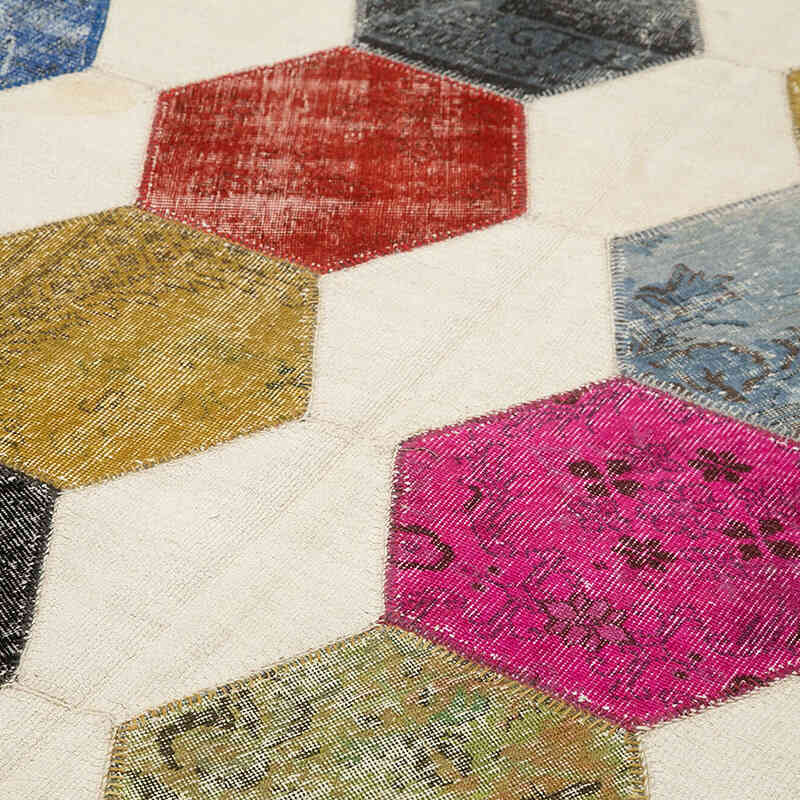 Çok Renkli Boyalı Patchwork Halı - 195 cm x 288 cm - K0051257