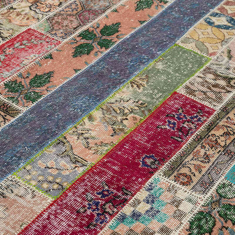 Çok Renkli Patchwork El Dokuma Halı - 204 cm x 306 cm - K0051260