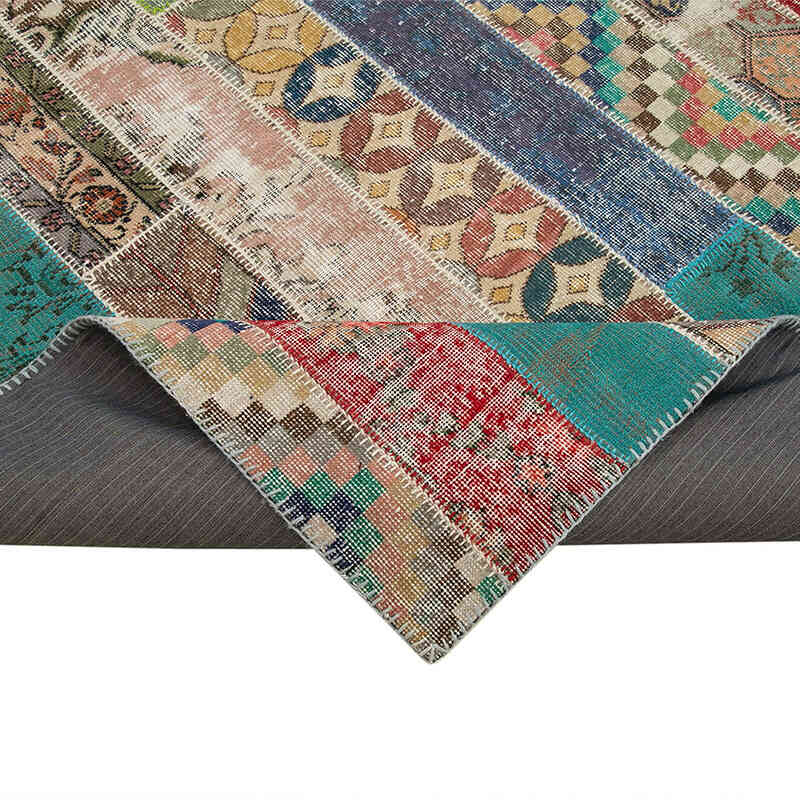 Çok Renkli Patchwork El Dokuma Halı - 204 cm x 306 cm - K0051260