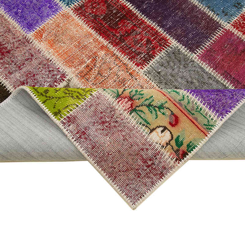Multicolor Patchwork Hand-Knotted Turkish Rug - 6' 6" x 10'  (78" x 120") - K0051261