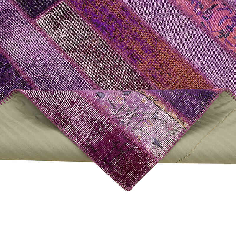 Mor Boyalı Patchwork Halı - 205 cm x 306 cm - K0051263