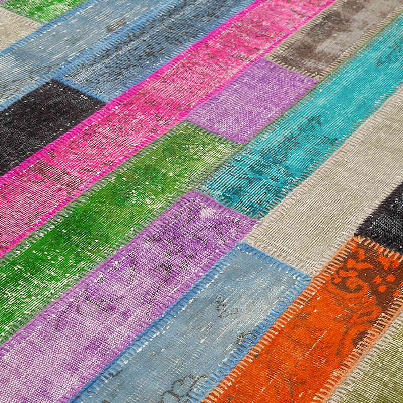 Çok Renkli Boyalı Patchwork Halı - 208 cm x 302 cm - K0051265