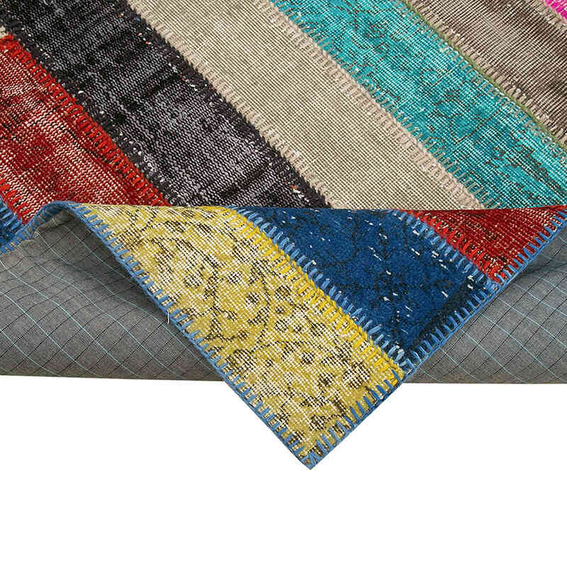 Çok Renkli Boyalı Patchwork Halı - 208 cm x 302 cm - K0051265