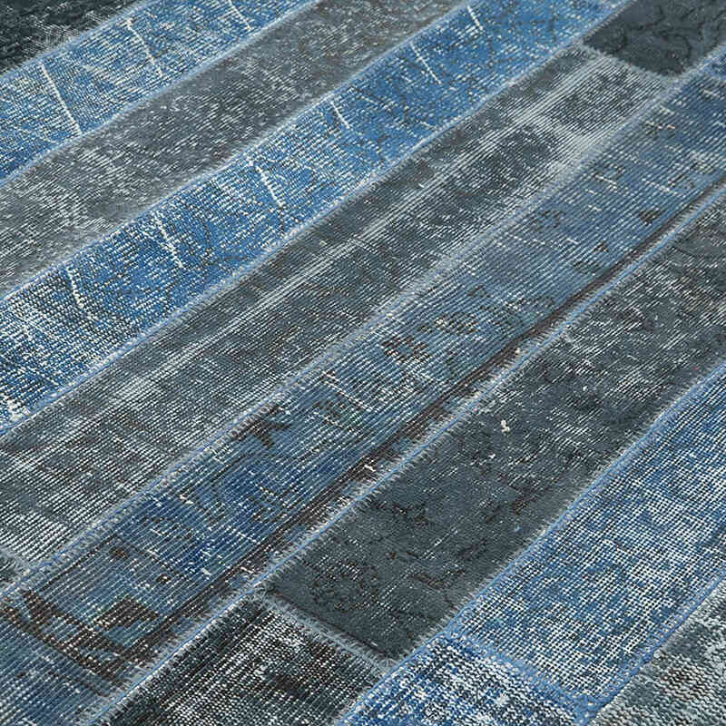 Mavi, Çok Renkli Boyalı Patchwork Halı - 249 cm x 307 cm - K0051268