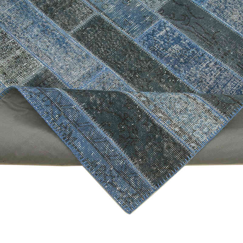 Mavi, Çok Renkli Boyalı Patchwork Halı - 249 cm x 307 cm - K0051268