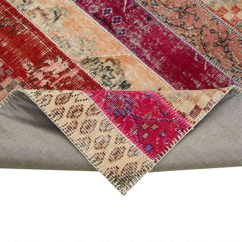 Çok Renkli, Kırmızı Patchwork El Dokuma Halı - 202 cm x 306 cm - K0051270
