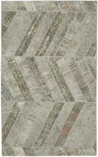 Gri Boyalı Patchwork Halı - 197 cm x 321 cm