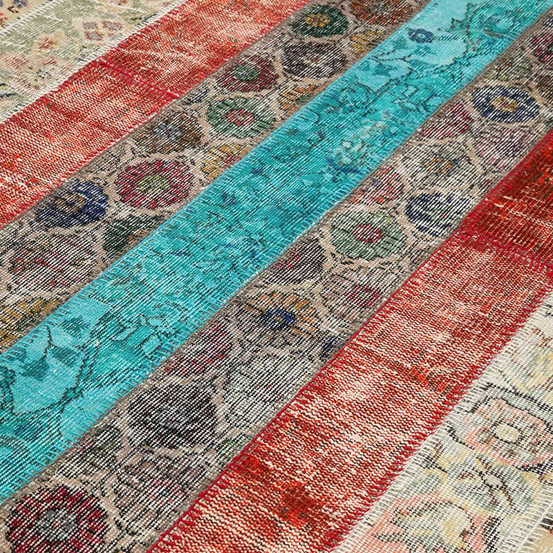 Rojo, Multicolor Alfombra Turca de Retazos - 204 cm x 306 cm - K0051275