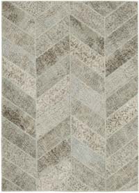 Gray Patchwork Hand-Knotted Turkish Rug - 6' 3" x 8' 7" (75" x 103")
