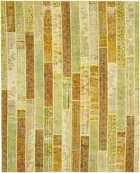 Yellow Patchwork Hand-Knotted Turkish Rug - 8' 2" x 10'  (98" x 120")