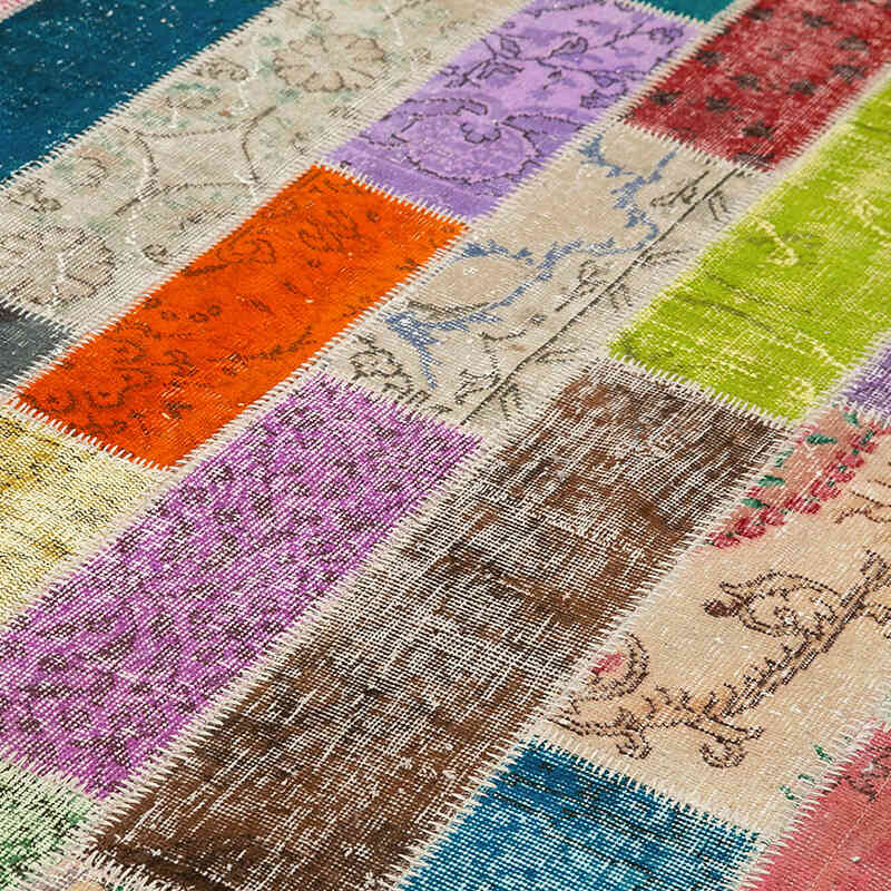 Çok Renkli Boyalı Patchwork Halı - 206 cm x 307 cm - K0051295