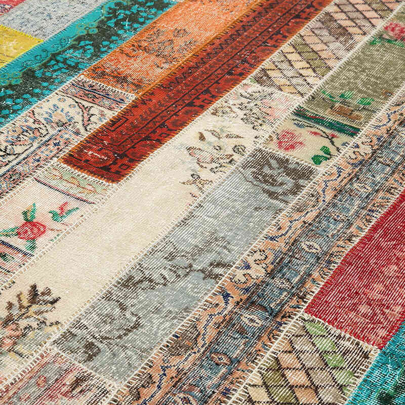 Multicolor, Rojo Alfombra Turca de Retazos - 202 cm x 305 cm - K0051297