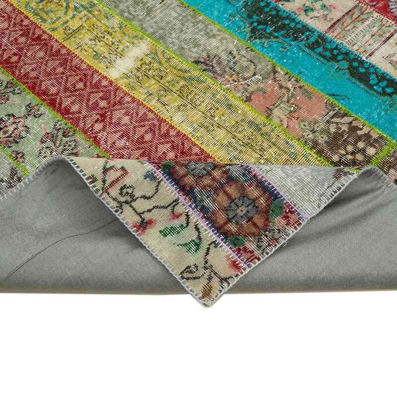 Multicolor Patchwork Hand-Knotted Turkish Rug - 6' 8" x 10'  (80" x 120") - K0051298