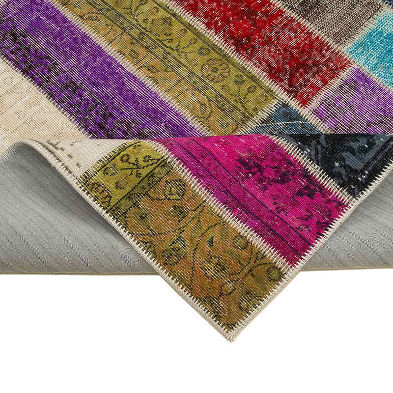 Multicolor Alfombra De Retazos Turca Sobre-teñida - 203 cm x 300 cm - K0051301