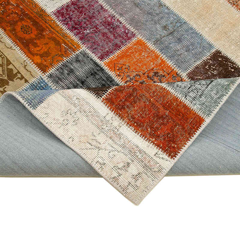 Multicolor Alfombra De Retazos Turca Sobre-teñida - 203 cm x 300 cm - K0051302