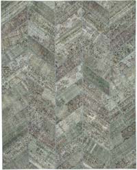 Gri Boyalı Patchwork Halı - 248 cm x 308 cm