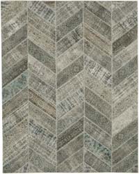 Gray Patchwork Hand-Knotted Turkish Rug - 8'  x 10' 2" (96" x 122")