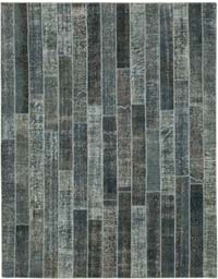 Gris Alfombra De Retazos Turca Sobre-teñida - 240 cm x 307 cm