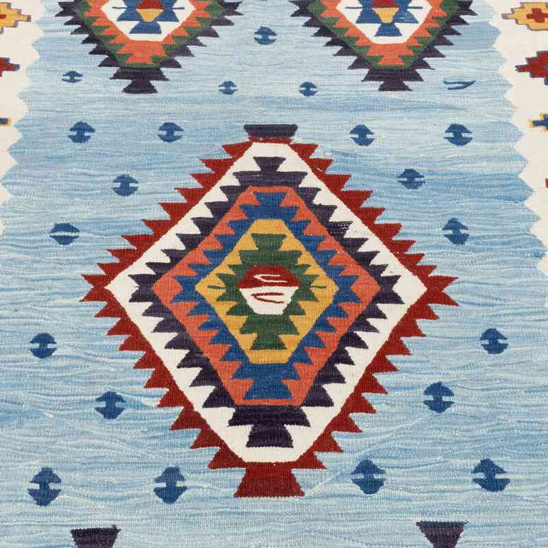 Azul claro Nueva Alfombra Turca Kilim - K0051340