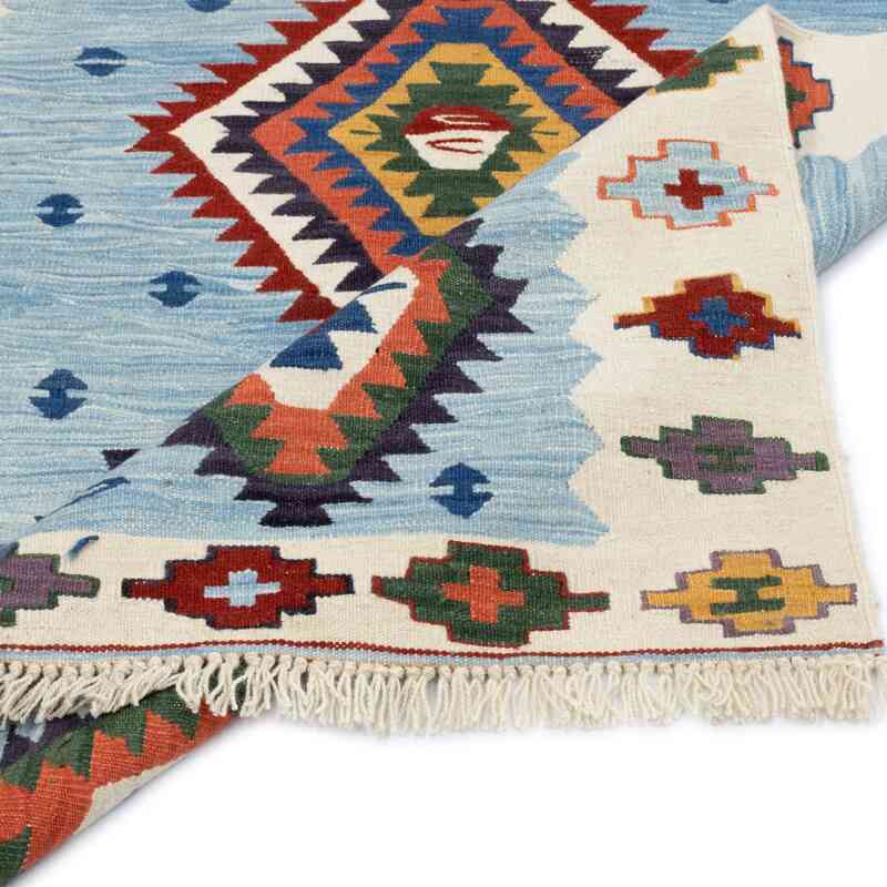 Azul claro Nueva Alfombra Turca Kilim - K0051340