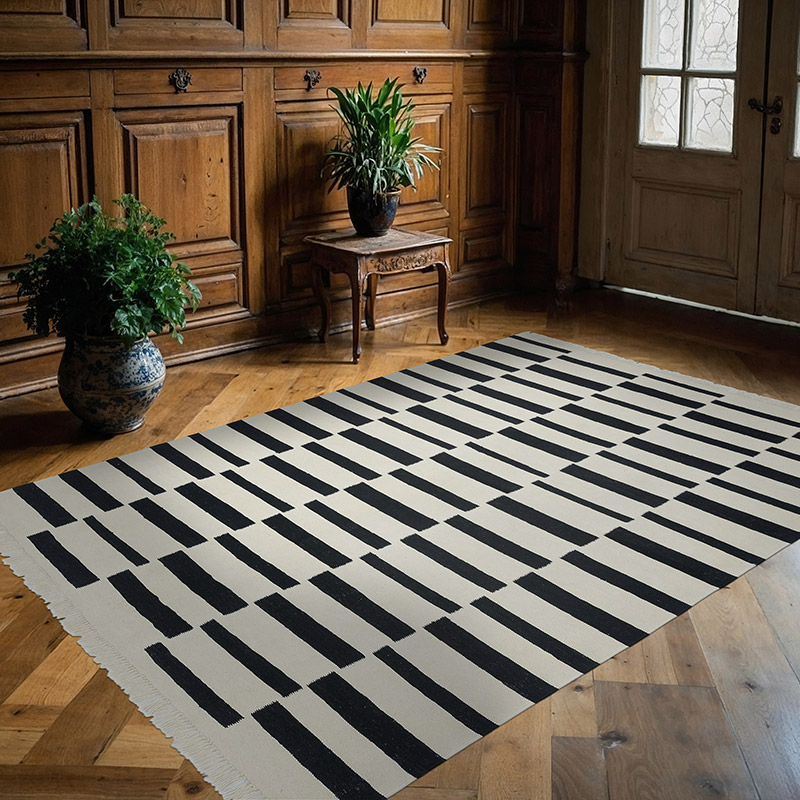 Bej, Siyah Yeni El Dokuma Kilim - K0051342