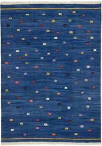 Blue New Handwoven Turkish Kilim Rug - 5' 11" x 8' 2" (71" x 98")