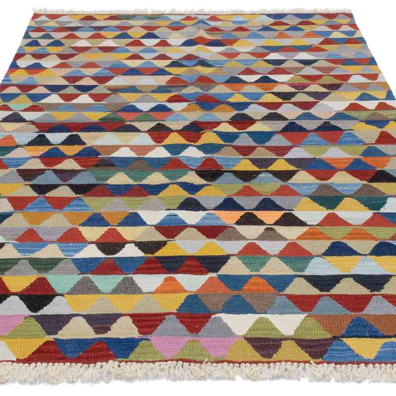 Multicolor New Handwoven Turkish Kilim Rug - 4' 2" x 6' 2" (50" x 74") - K0051349