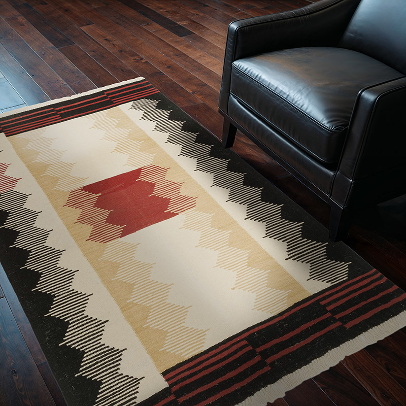 Bej, Kahverengi Yeni Kök Boya El Dokuma Kilim - 126 cm x 183 cm - K0051351