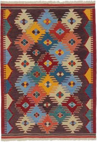 Multicolor New Handwoven Turkish Kilim Rug - 4' 2" x 5' 10" (50" x 70")