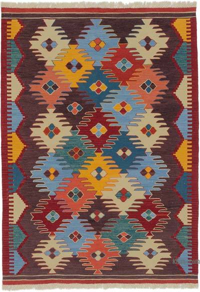 Çok Renkli Yeni Kök Boya El Dokuma Kilim - 127 cm x 178 cm