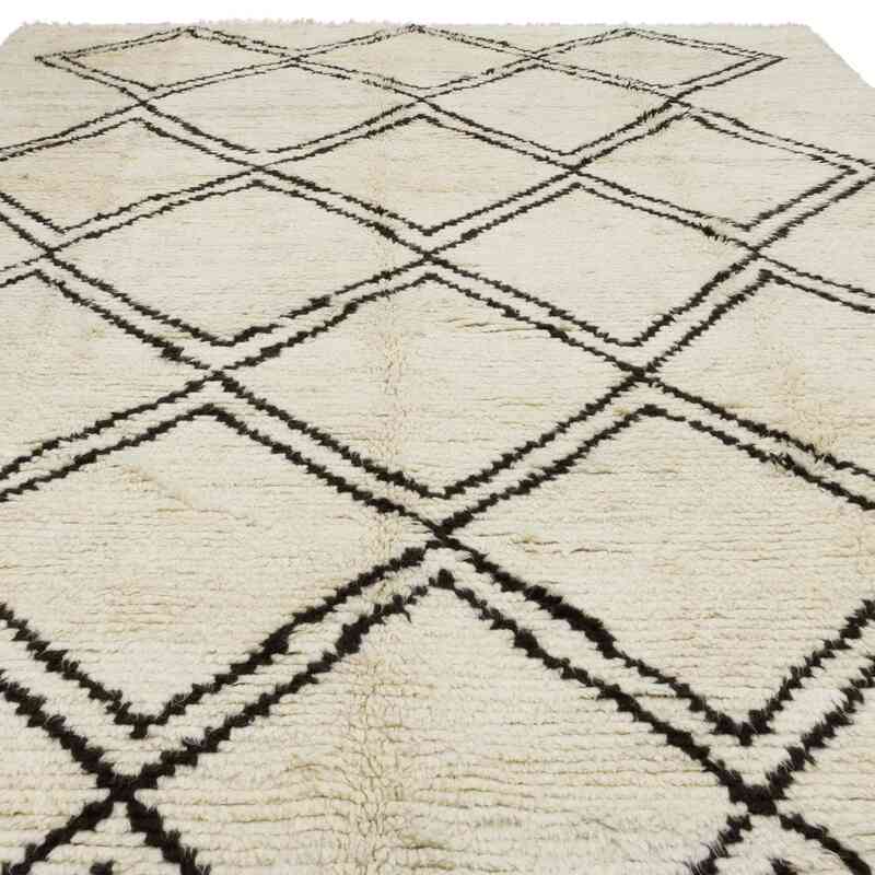 Beige New Moroccan Style Hand-Knotted Tulu Rug - 8' 6" x 12' 8" (102" x 152") - K0051363