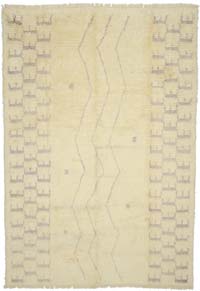 Beige New Moroccan Style Hand-Knotted Tulu Rug - 8'  x 11' 4" (96" x 136")