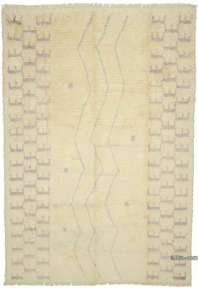 Beige Moroccan Style Hand-Knotted Tulu Rug - 8'  x 11' 4" (96 in. x 136 in.)
