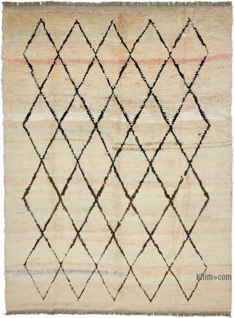 Bej Yeni Fas Stili El Dokuma Tulu - 265 cm x 357 cm - K0051368