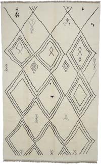 Beige New Moroccan Style Hand-Knotted Tulu Rug - 8' 5" x 13' 6" (101" x 162")