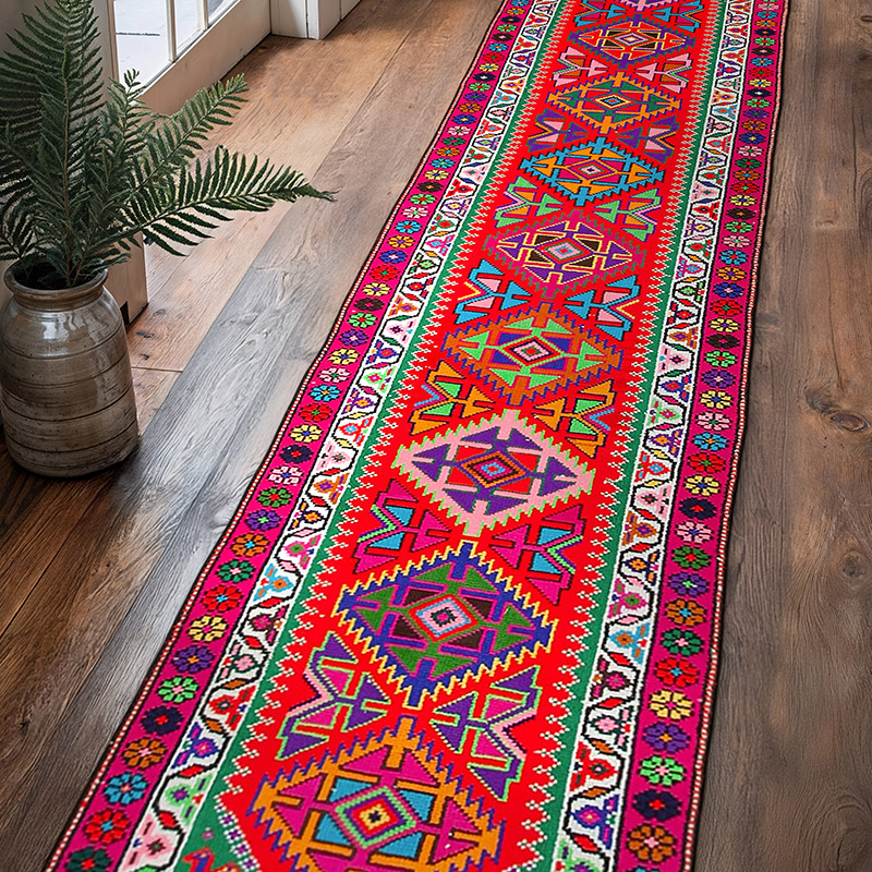 Alfombra Vintage de pasillo - 82 cm x 370 cm - K0051401