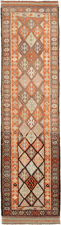 Alfombra Vintage de pasillo - 90 cm x 340 cm