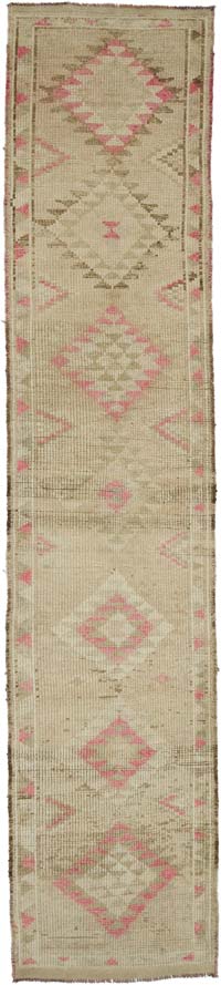 Alfombra Vintage de pasillo - 89 cm x 410 cm