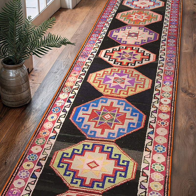 Vintage Tribal Runner Rug - 2' 10" x 10' 10" (34" x 130") - K0051496