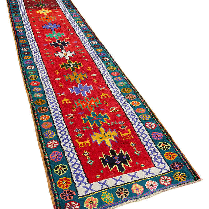 Alfombra Vintage de pasillo - 88 cm x 371 cm - K0051501