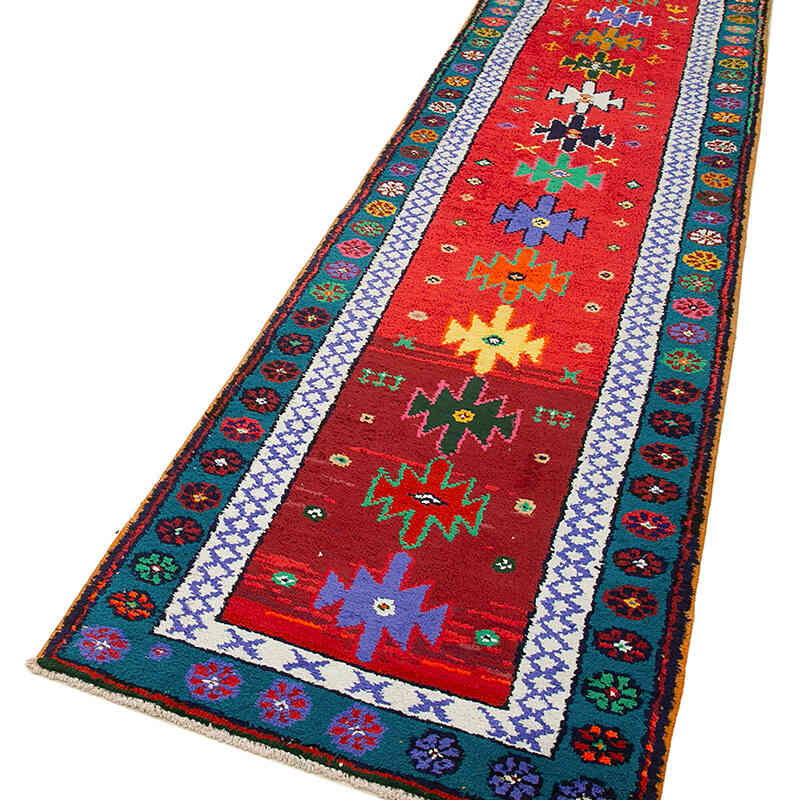 Alfombra Vintage de pasillo - 88 cm x 371 cm - K0051501