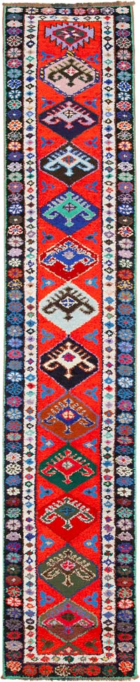 Vintage Tribal Runner Rug - 2' 7" x 13'  (31" x 156")