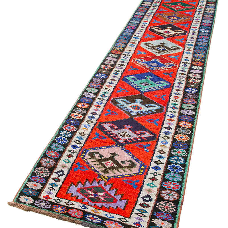 Vintage Tribal Runner Rug - 2' 7" x 13'  (31" x 156") - K0051519