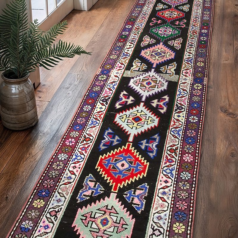 Vintage Tribal Runner Rug - 2' 11" x 12' 7" (35" x 151") - K0051534