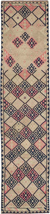 Alfombra Vintage de pasillo - 84 cm x 376 cm