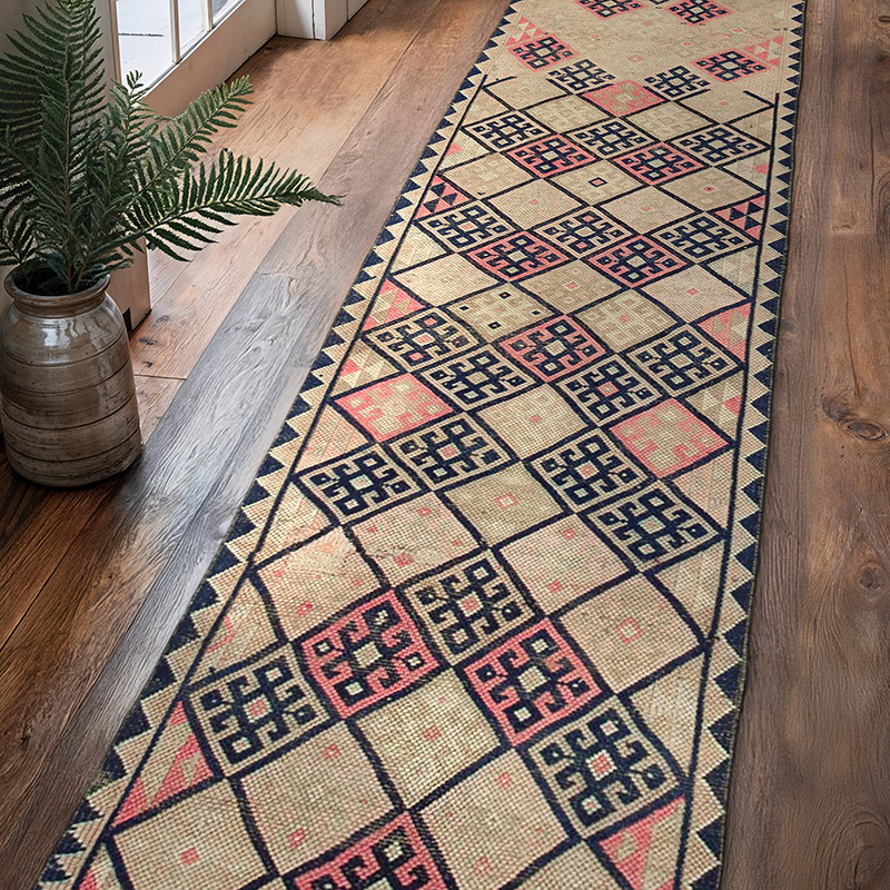 Vintage Tribal Runner Rug - 2' 9" x 12' 4" (33" x 148") - K0051543