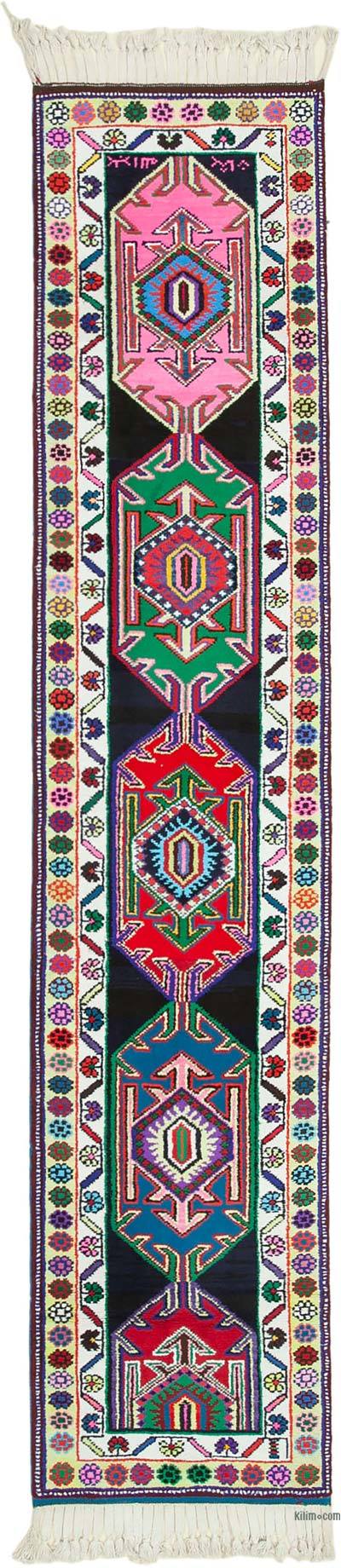 老式土耳其跑步者地毯-2'9“ x 13'1”（33英寸x 157英寸）